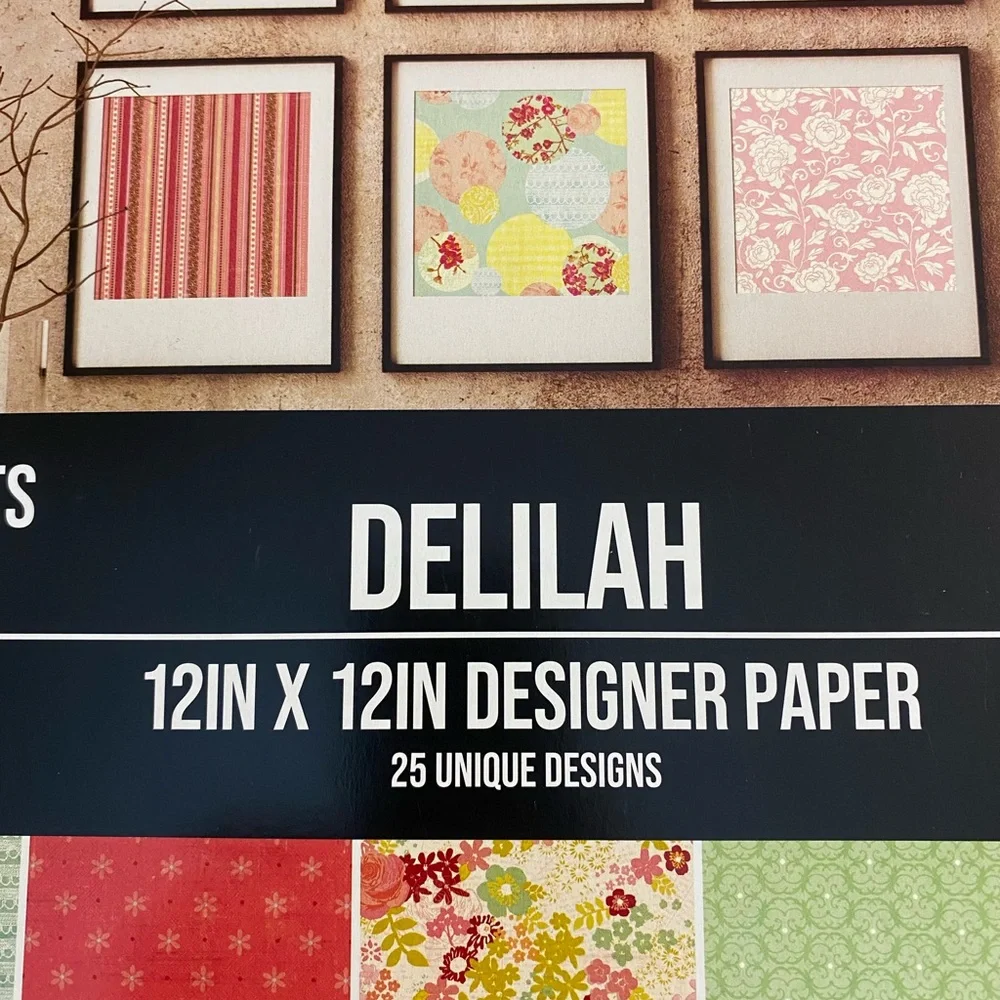 NWT Delilah 12x12 Designer Paper Pack 50 Sheets